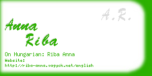 anna riba business card